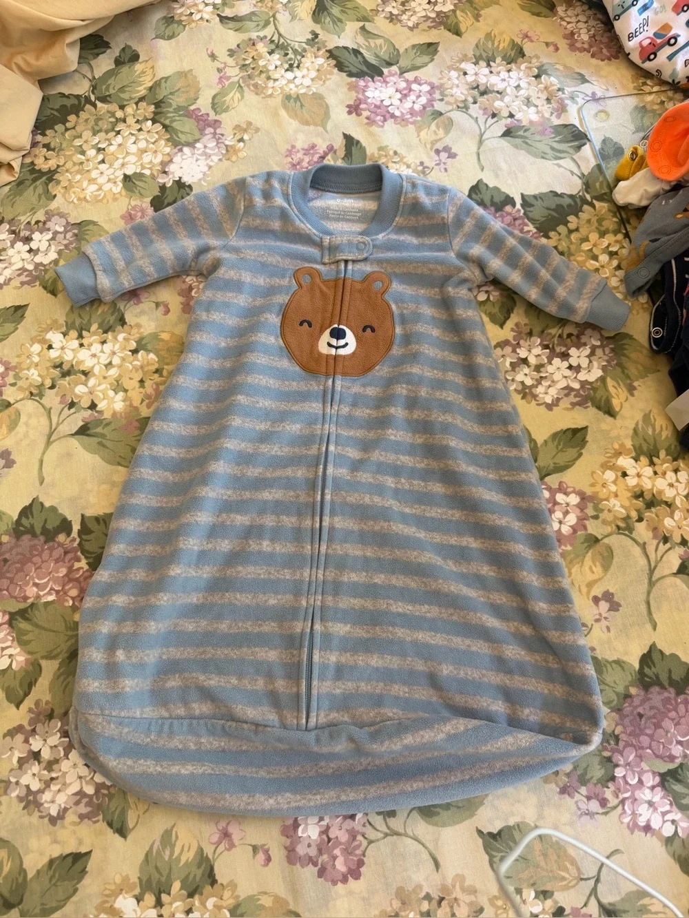 Carter's Blue and Gray Striped Bear Sleep Sack
